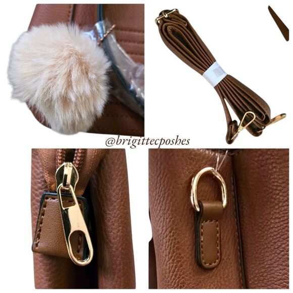 Women's Brown Handbag With Shoulder Strap - Picture 7 of 11